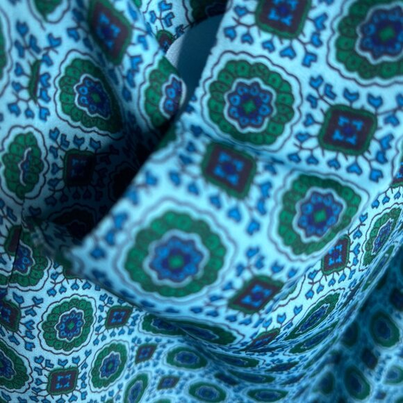 Banana Republic Blue Geometric Fit & Flare Dress Women’s 0 XS Sleeveless - Picture 6 of 7